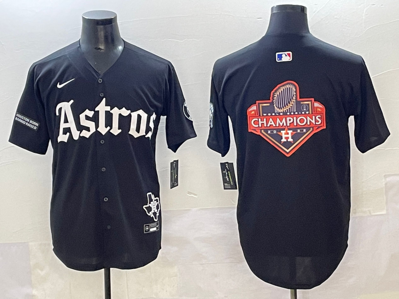 Men Houston Astros blank black MLB Nike 2025 jersey style  29
